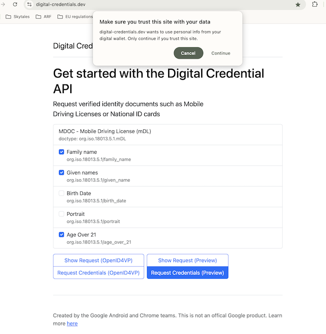 Website authorisation in cross device flow