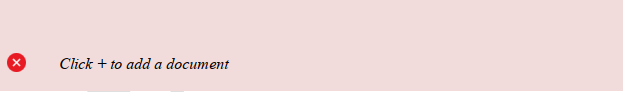 Example showing "Click + to add a document" text