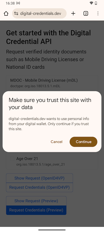 Website authorisation