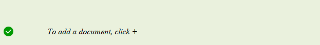 Example showing "To add a document, click +" text