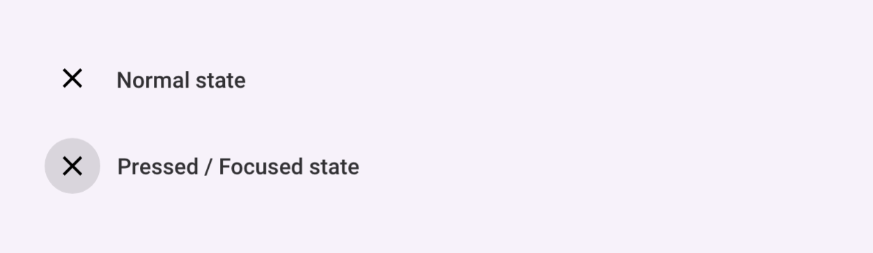 Interactive Elements example showing button states